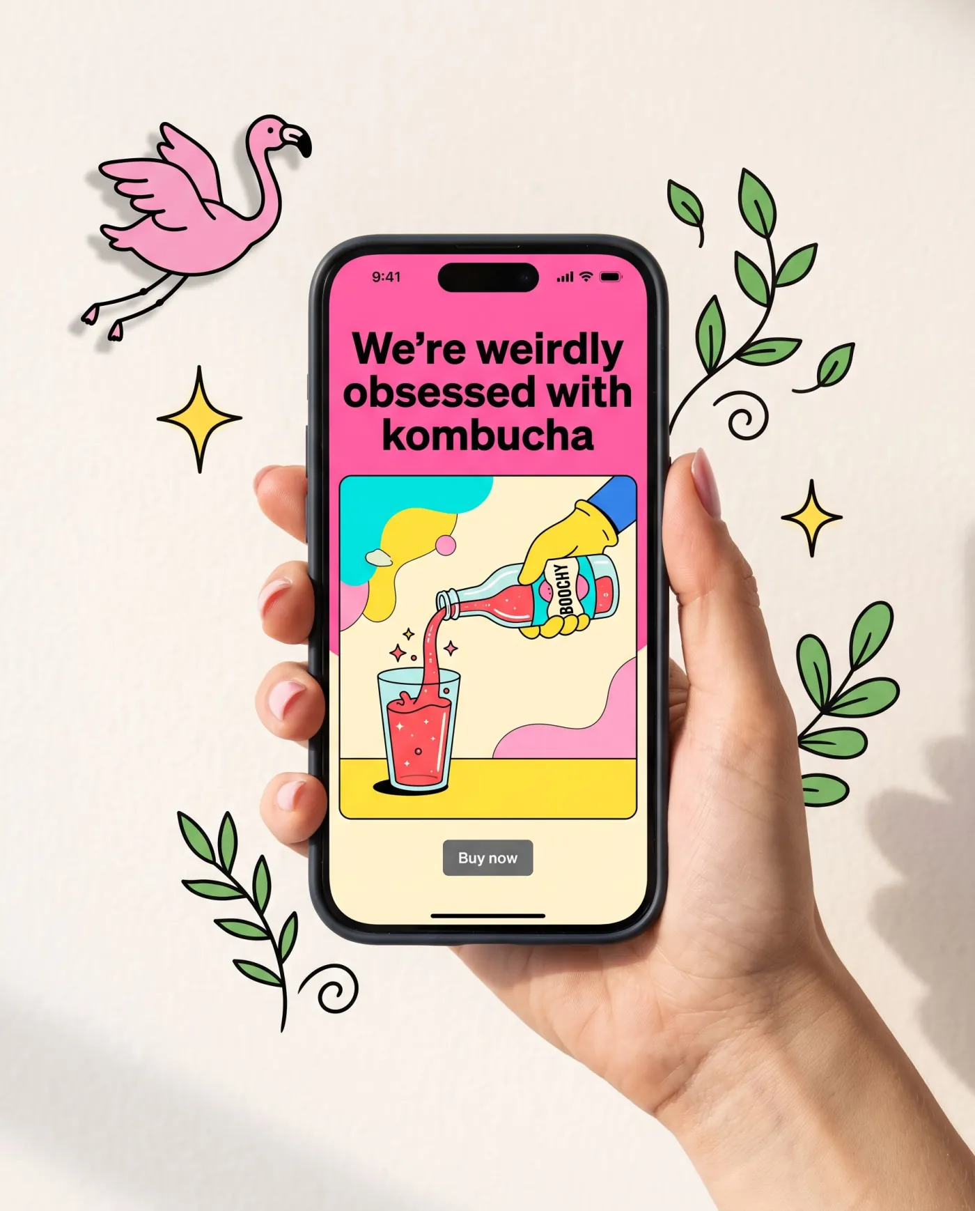 APP MOCKUPS · Kombucha · Magazin online
