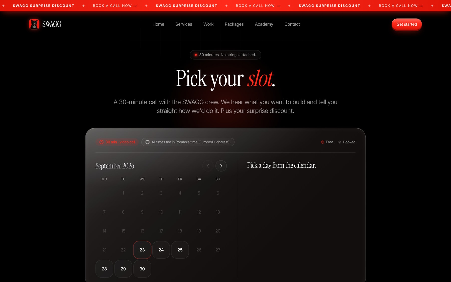 SWAGG · Google Meet bookings · Custom software