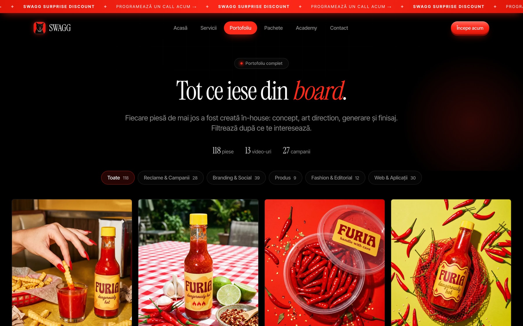 SWAGG · Portofoliu interactiv · Website